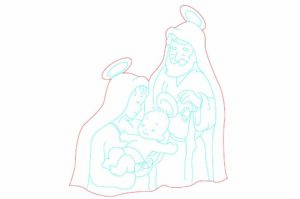 Figura José, María y niño Jesús