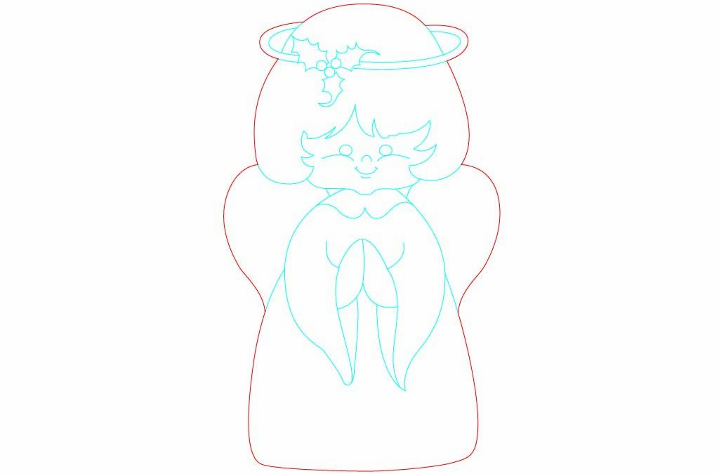 Figura ángel navideño