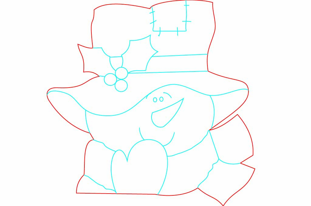 vector descargable para reproducir el diseño de un muñeco de nieve.  Utiliza tu máquina de corte CNC para la realización de este proyecto.