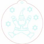 vector descargable para reproducir el diseño de uuna esfera con la imagen de Santa Claus.  Utiliza tu máquina de corte CNC