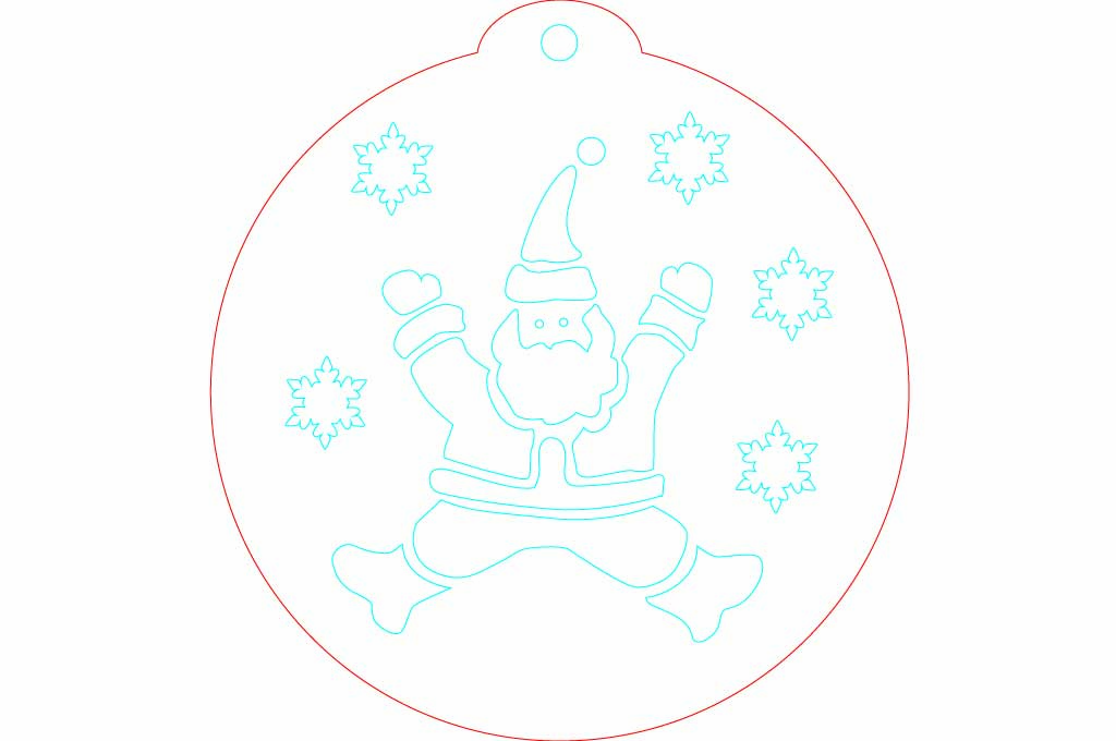vector descargable para reproducir el diseño de uuna esfera con la imagen de Santa Claus.  Utiliza tu máquina de corte CNC