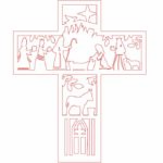 vector descargable para reproducir el diseño de una cruz de pecebre.  Utiliza tu máquina de corte CNC para la realización de este proyecto.