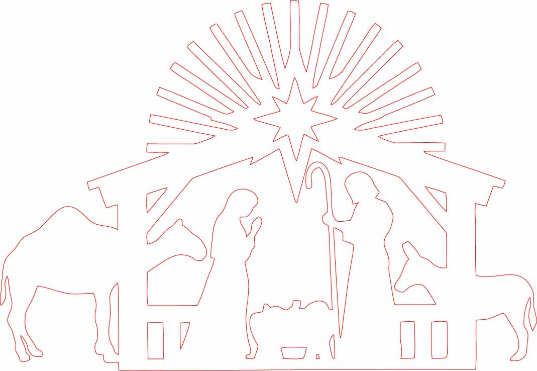 vector descargable para reproducir el diseño de un pecebre  Utiliza tu máquina de corte CNC para la realización de este proyecto.