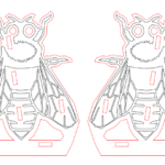 vector descargable para reproducir una Caja de abejorro 3. Utiliza tu máquina de corte CNC para la realización de este proyecto.