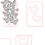 vector descargable para reproducir una caja de mariposas. Utiliza tu máquina de corte CNC para la realización de este proyecto.