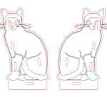 vector descargable para reproducir una caja de gatitos. Utiliza tu máquina de corte CNC para la realización de este proyecto.