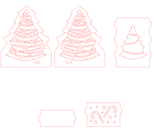 Caja pino navideño