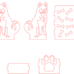 vector descargable para reproducir una caja de perrito. Utiliza tu máquina de corte CNC para la realización de este proyecto.