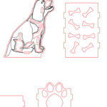 vector descargable para reproducir una caja de perrito.  Utiliza tu máquina de corte CNC para la realización de este proyecto.