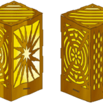 vector descargable para reproducir el diseño de una lámpara. Utiliza tu máquina de corte CNC para la realización de este proyecto.