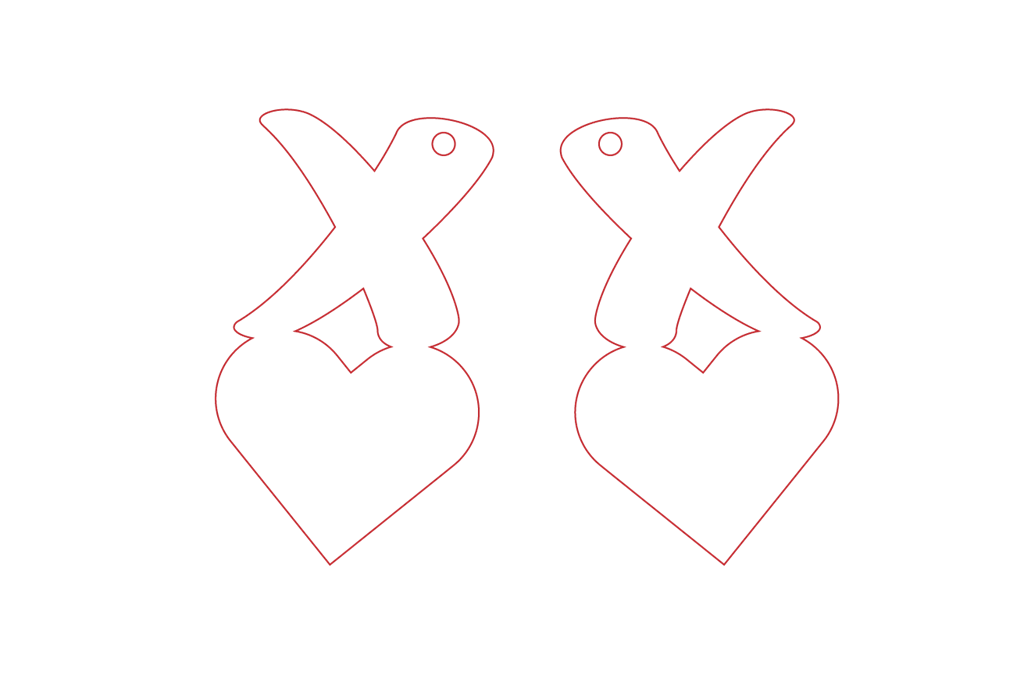 Aretes de San Valentín #1 — vector para corte CNC
