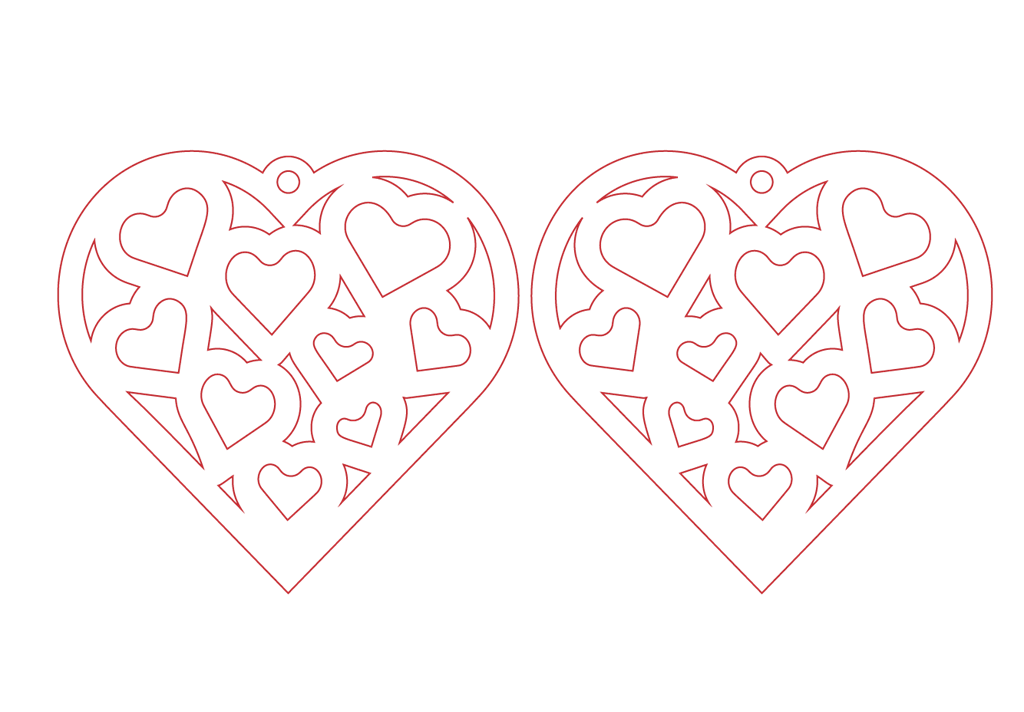 Aretes de San Valentín #2 — vector para corte CNC