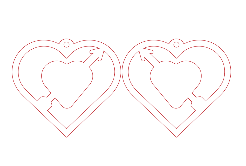Aretes de San Valentín #3 — vector para corte CNC