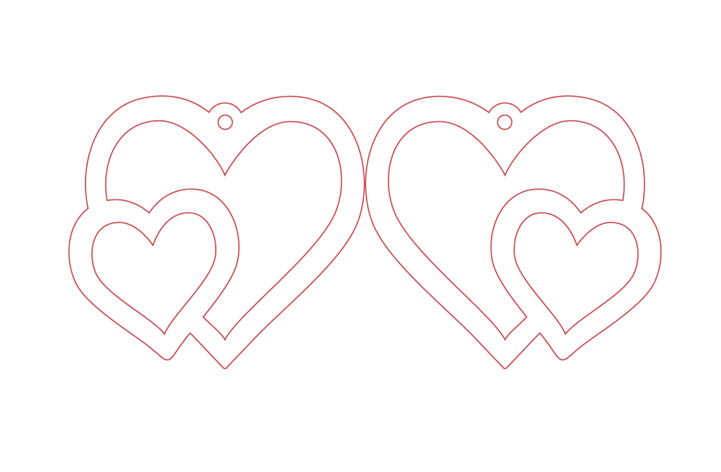 Aretes de San Valentín #4 — vector para corte CNC