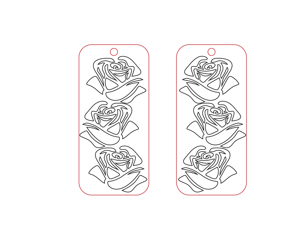 Aretes de San Valentín #15 — vector para corte CNC