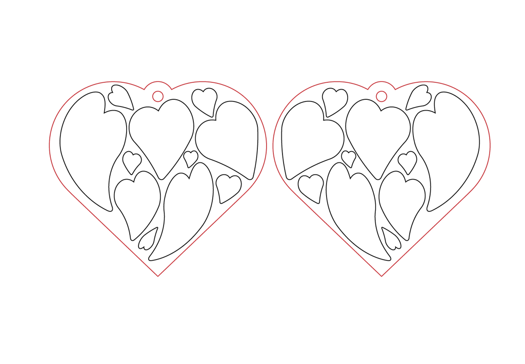 Aretes de San Valentín #18 — vector para corte CNC
