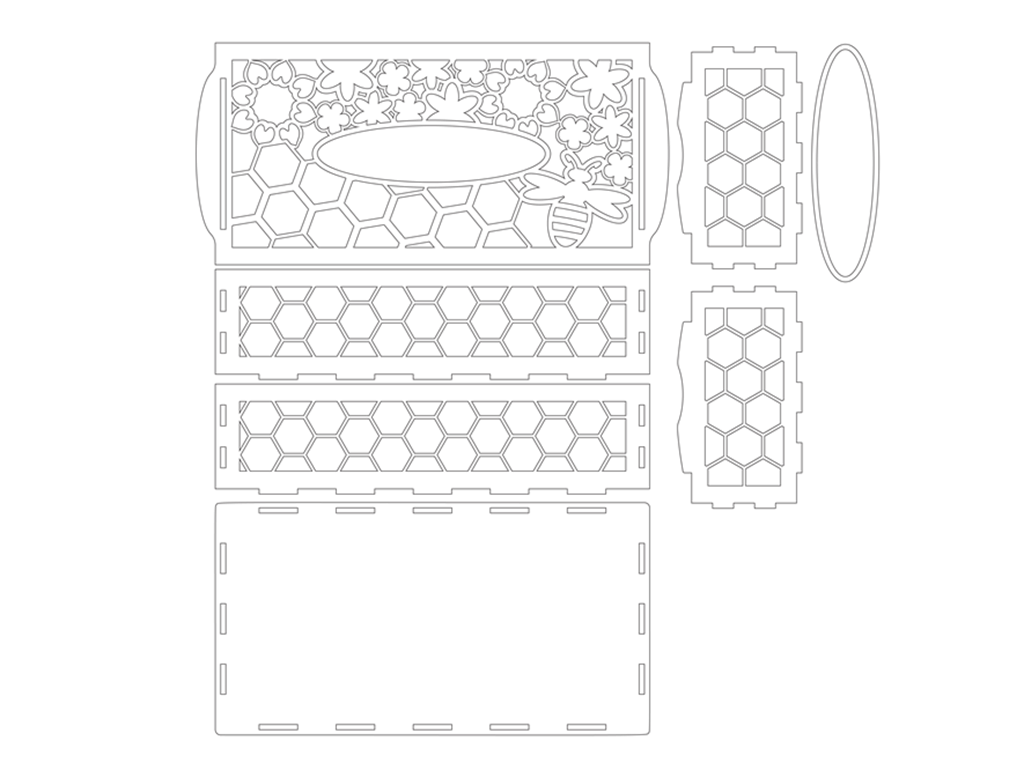 Caja para pañuelos #1 — vector para corte CNC