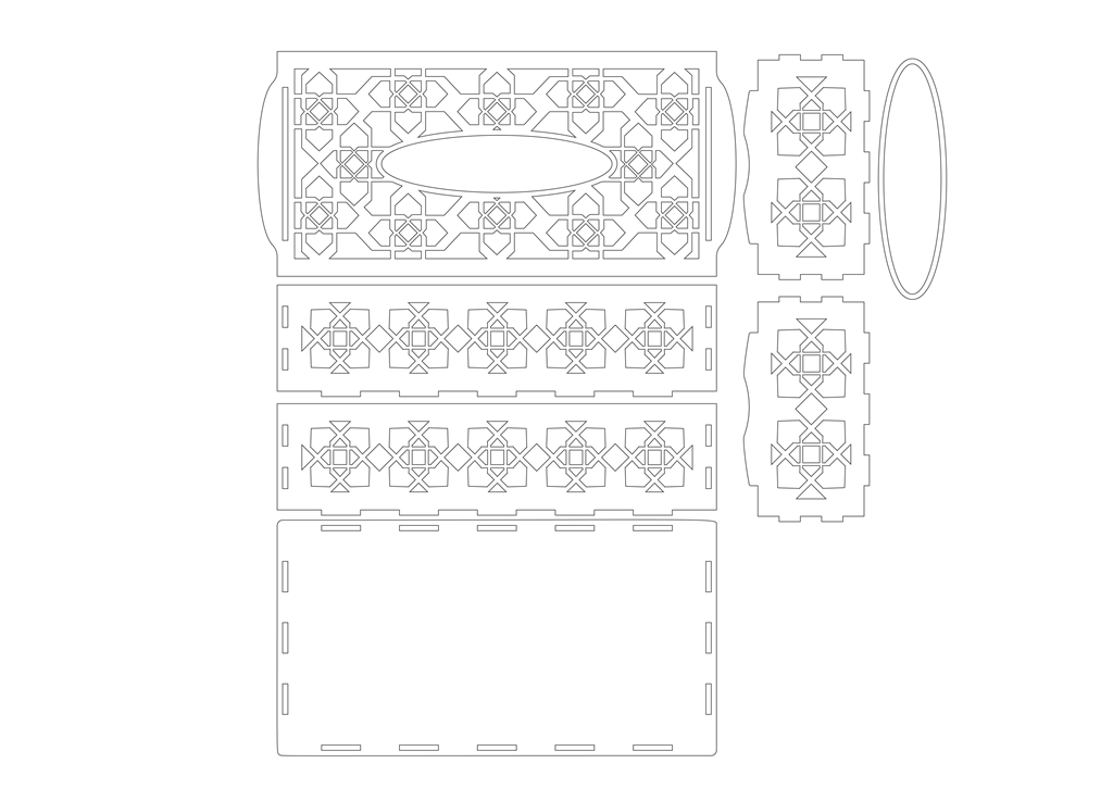 Caja para pañuelos #5 — vector para corte CNC