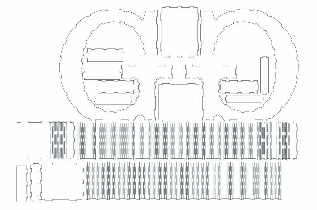 Caja letra G — vector para corte CNC