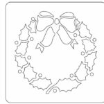 vector descargable para reproducir el diseño de un stencil en forma de corona navideña.