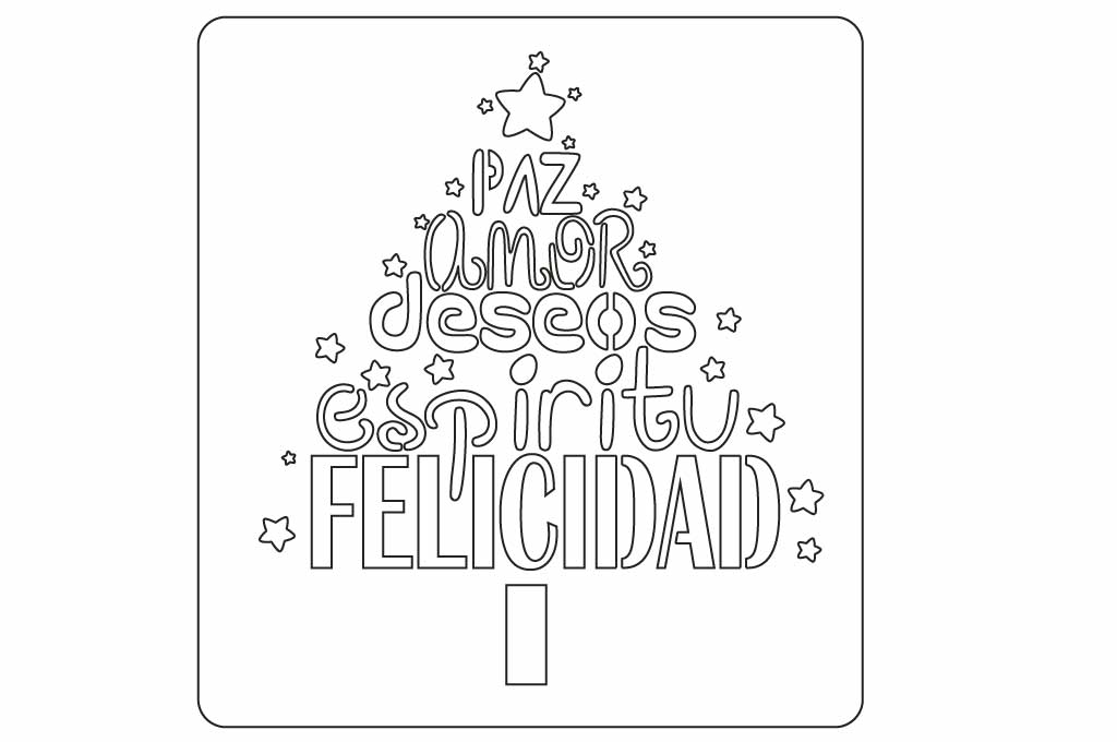 vector descargable para reproducir el diseño de un stencil árbol de deseos.  Utiliza tu máquina de corte CNC