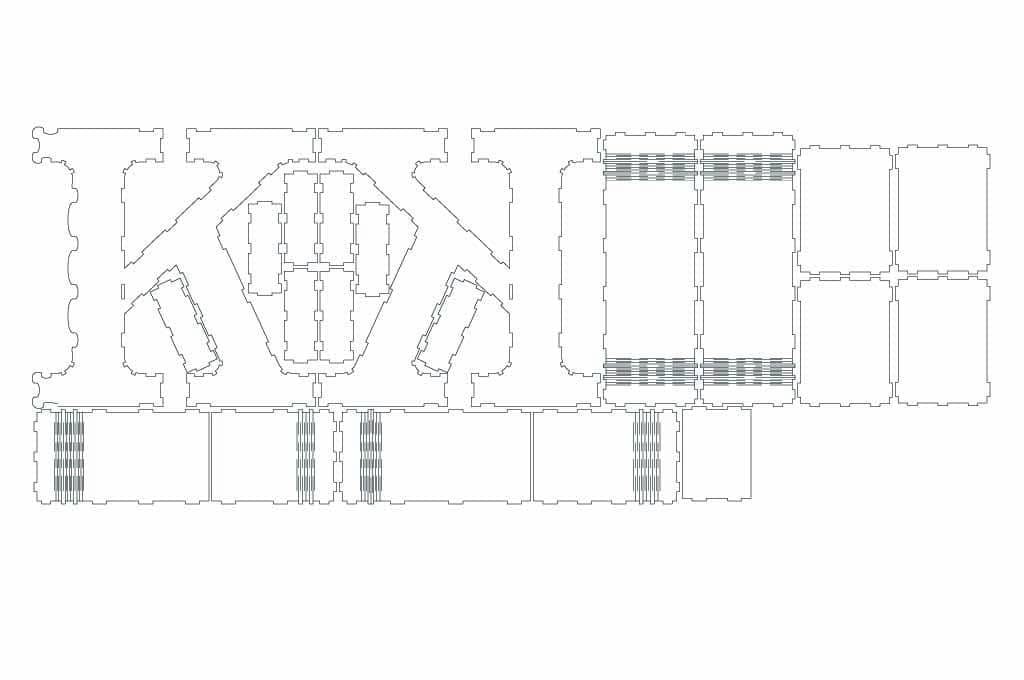 Caja letra K — vector para corte CNC