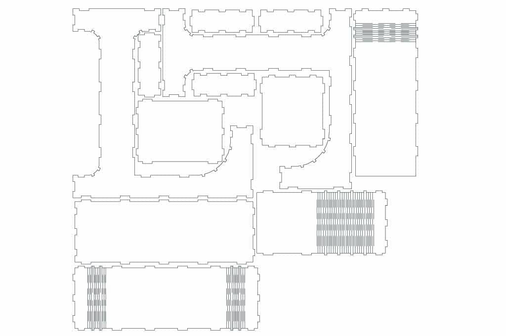 Caja letra L — vector para corte CNC