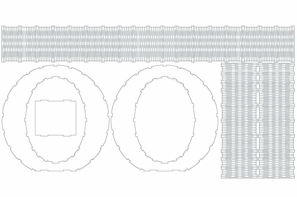 Caja letra O — vector para corte CNC