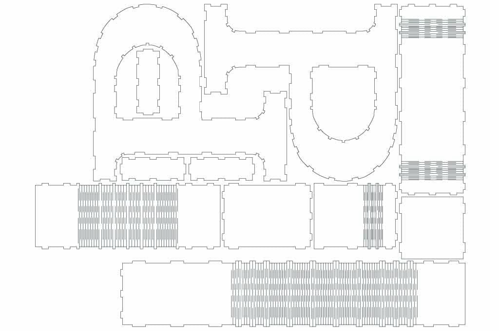 Caja letra P — vector para corte CNC