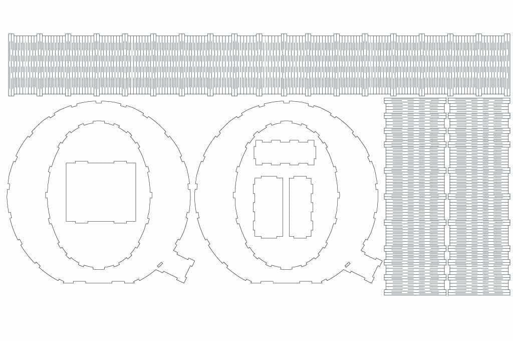 Caja letra Q — vector para corte CNC