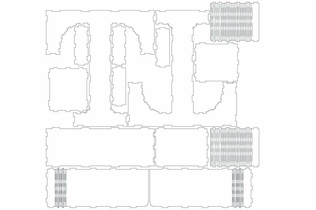 Caja letra T — vector para corte CNC