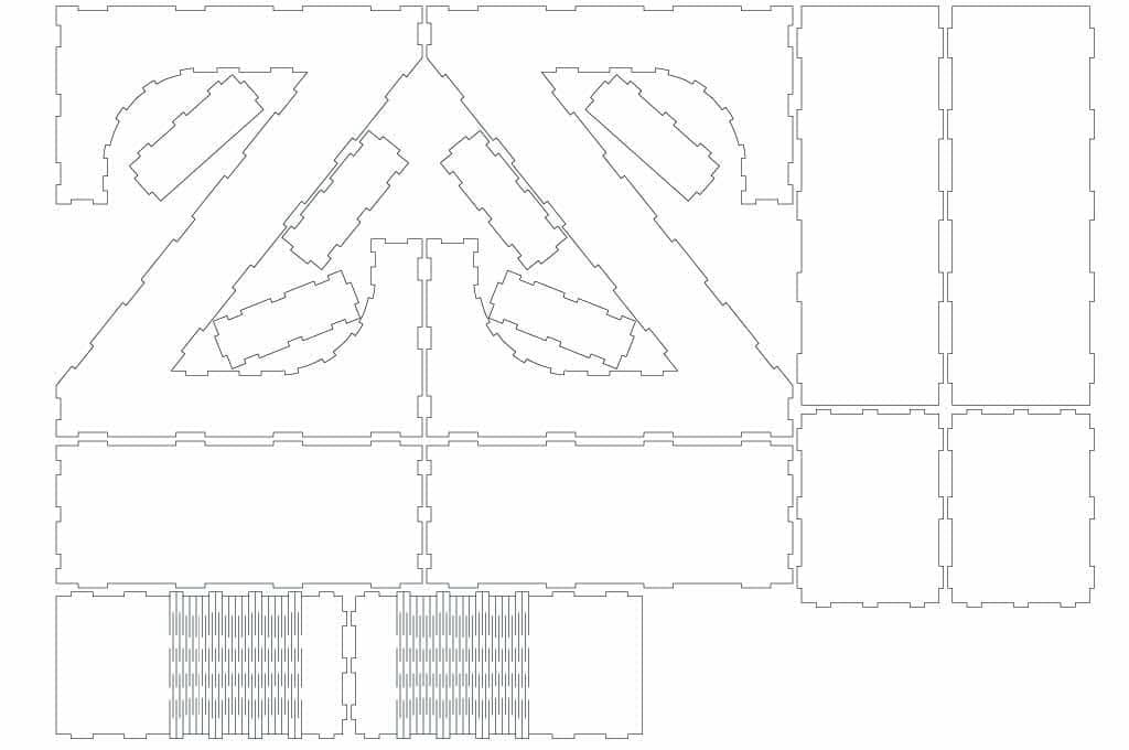 Caja letra Z — vector para corte CNC