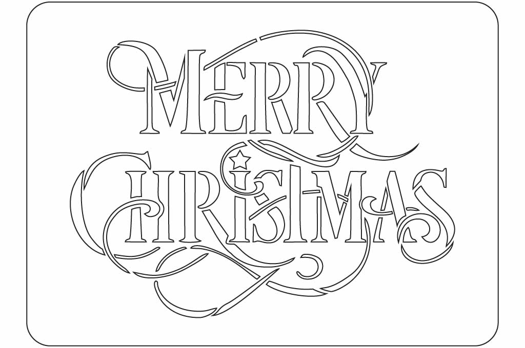 vector descargable para reproducir el diseño de un stencil con la frase Merry Christmas.  Utiliza tu máquina de corte CNC para la realización de este proyecto.