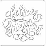 vector descargable para reproducir el diseño de un stencil con la frase Felices Fiestas.  Utiliza tu máquina de corte CNC