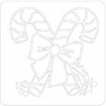vector descargable para reproducir el diseño de un stencil de bastón navideño.  Utiliza tu máquina de corte CNC para la realización de este proyecto.