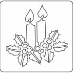 vector descargable para reproducir el diseño de un stencil velas con flores de nochebuena.  Utiliza tu máquina de corte CNC