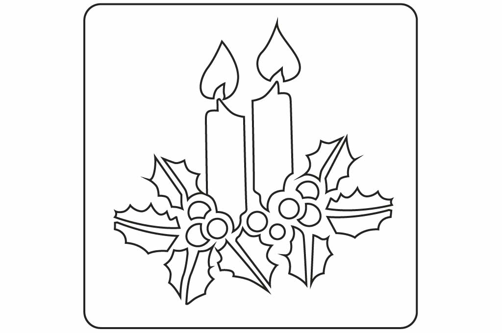 vector descargable para reproducir el diseño de un stencil velas con flores de nochebuena.  Utiliza tu máquina de corte CNC