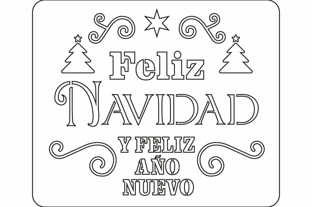 vector descargable para reproducir el diseño de un stencil con la frase: 'feliz navidad'  Utiliza tu máquina de corte CNC