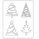 vector descargable para reproducir el diseño de un stencil con diferentes árboles de navidad.