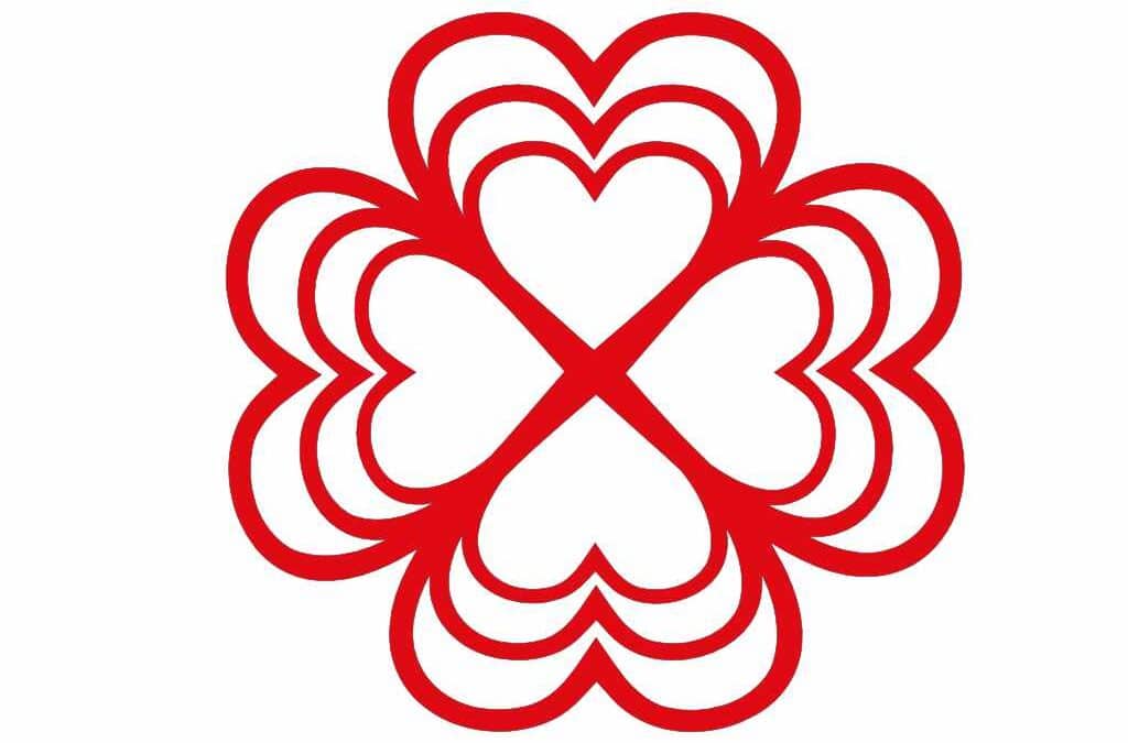 Trébol de corazones