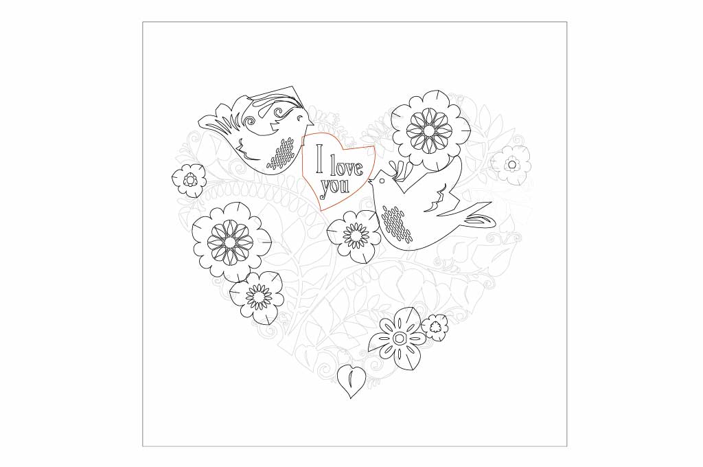 Invitación corazón — vector para corte CNC