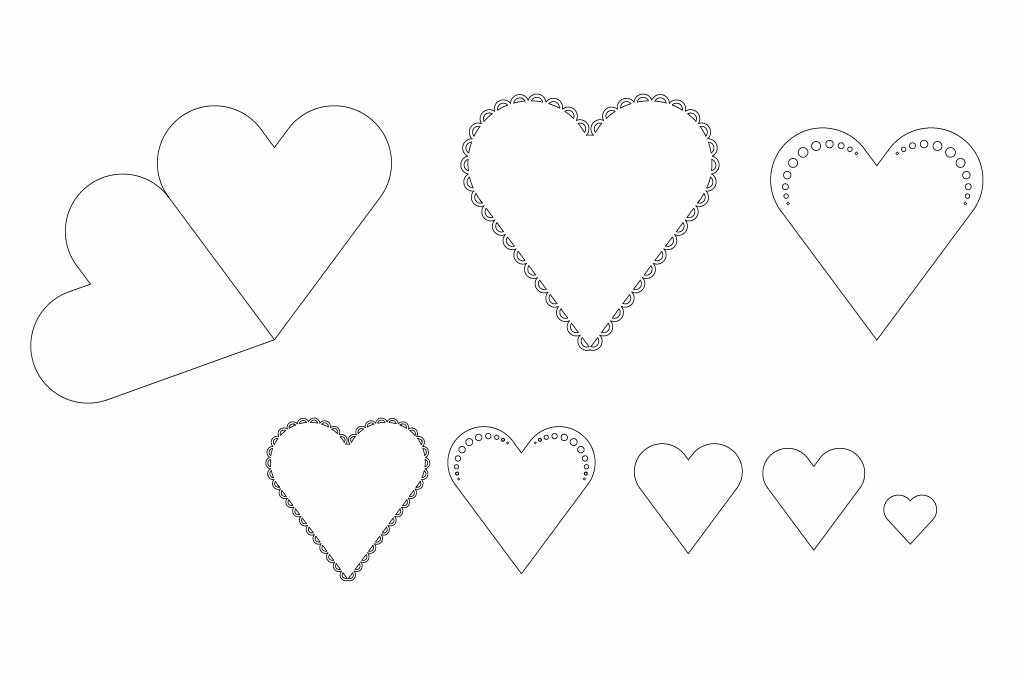 vector descargable para reproducir el diseño de una invitación con forma de corazón.  Utiliza tu máquina de corte CNC