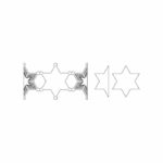 vector descargable para reproducir el diseño de una tarjeta en forma de estrella.  Utiliza tu máquina de corte CNC para la realización de este proyecto.