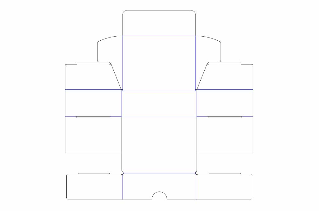 vector descargable para reproducir el diseño de una caja de tamaño 100x75x35mm.  Utiliza tu máquina de corte CNC para la realización de este proyecto.
