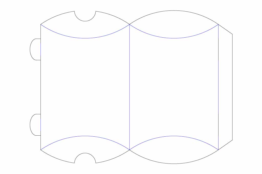 vector descargable para reproducir el diseño de una caja curva.  Utiliza tu máquina de corte CNC para la realización de este proyecto.