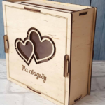 vector descargable para reproducir el diseño de una caja corazón matrimonio.  Utiliza tu máquina de corte CNC