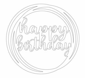 Cake topper «Happy Birthday» 2