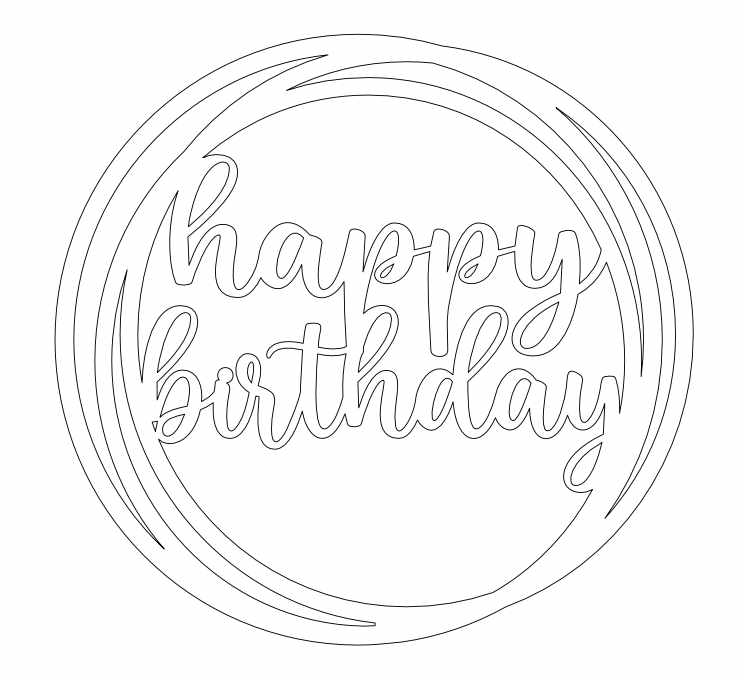 Cake topper «Happy Birthday» 2 — vector para corte CNC