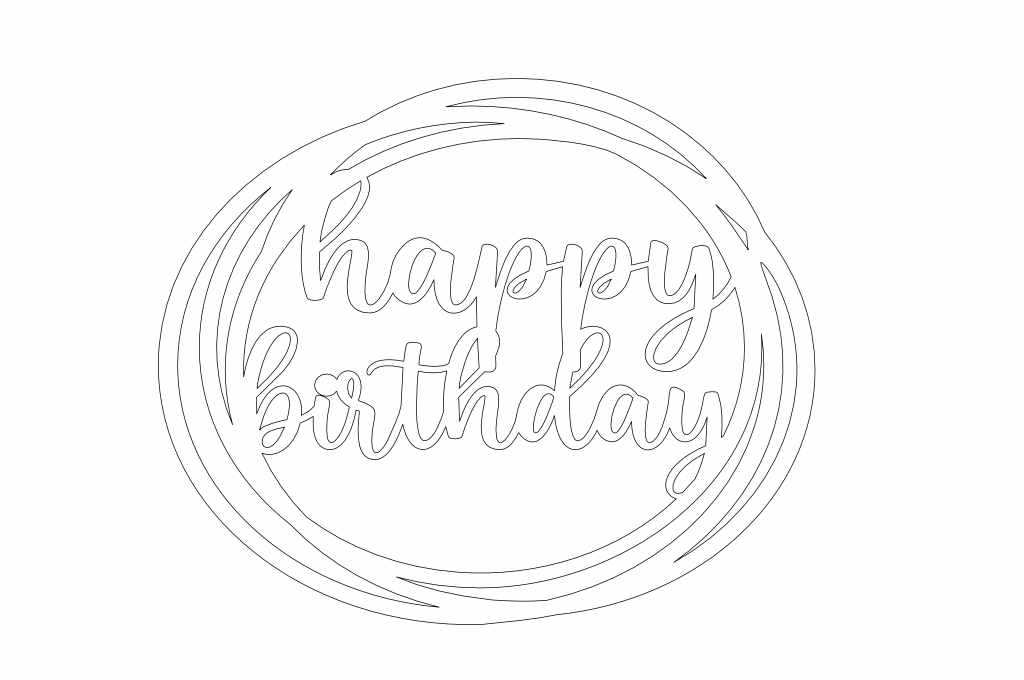 Cake topper «Happy Birthday» 3 — vector para corte CNC