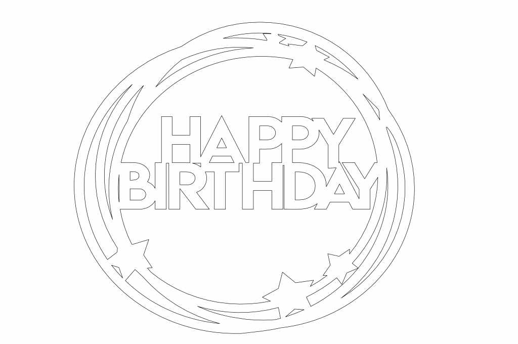 Cake topper «Happy Birthday» 5 — vector para corte CNC